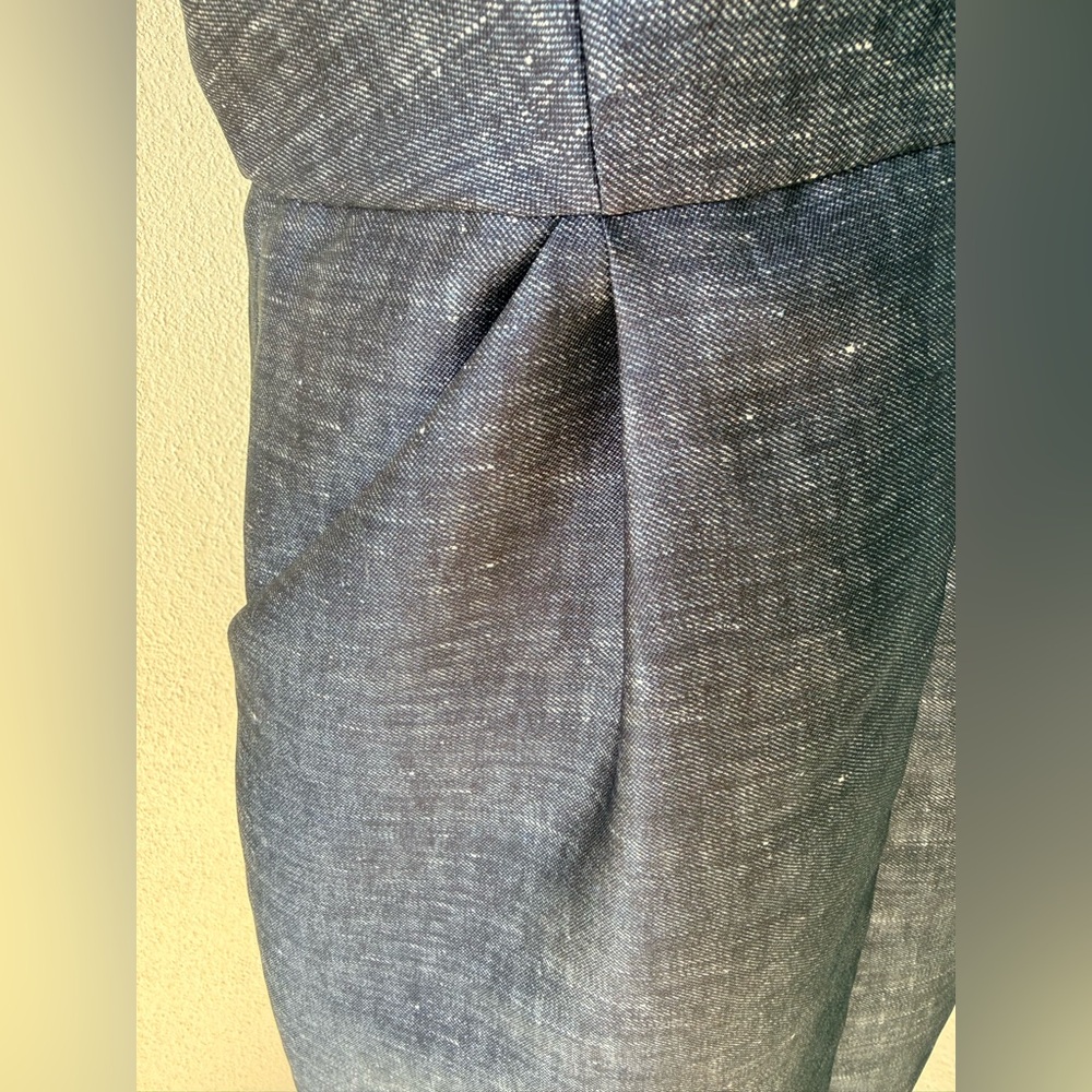 Milly stunning Coco sleeveless sheath dress fabric mimics denim Pockets like new - Picture 3 of 9